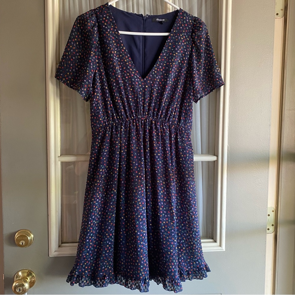 Madewell Swiss Dot Colorful Polka Dot Dress